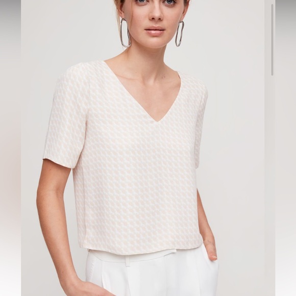 Aritzia Tops - Aritzia Babaton Randy Essential T-shirt Blouse Pale Yellow